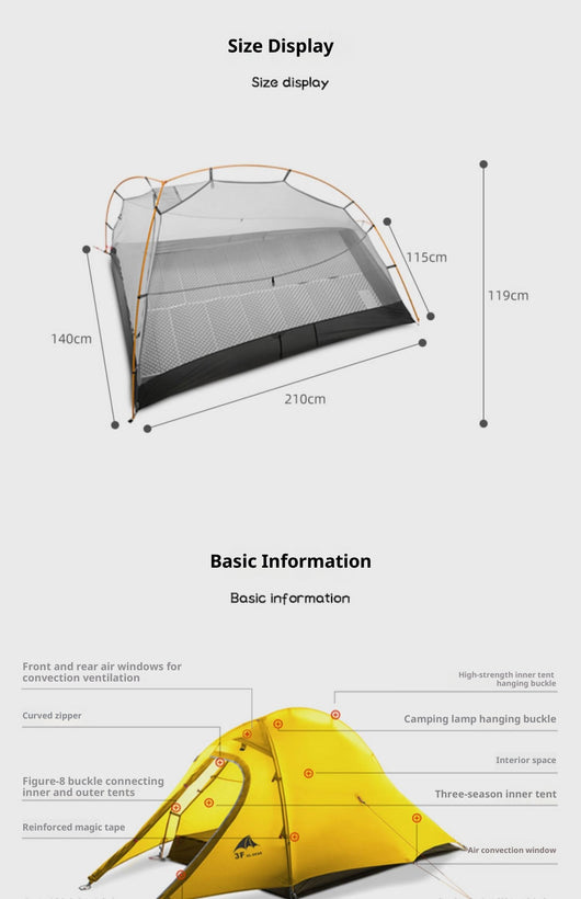 Carpa de Camping Ultraligera Resistente a Tormentas y Viento - Image 12