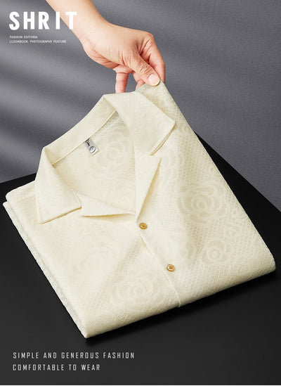 Camisa Jacquard Tejida Premium para Hombre, Manga Corta - Image 10