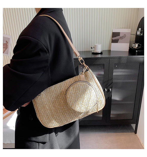 Bolsa de Playa Tejida para Mamá e Hijo - Portátil y Versátil