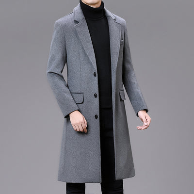Abrigo Largo Casual de Algodón para Hombre Talla Plus