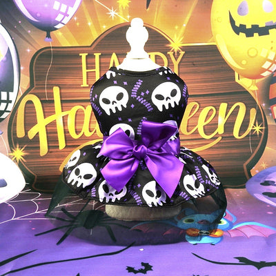 Disfraz de Halloween para Perros y Gatos - Calavera Negra con Decoración de Fiesta - Image 10
