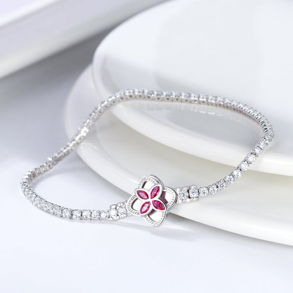 Pulsera de Plata Esterlina con Botón Giratorio Apilable
