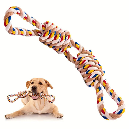 Juguete de Cuerda Nudos Grandes para Perros y Gatos - Limpieza Dental y Alivio de Estrés
