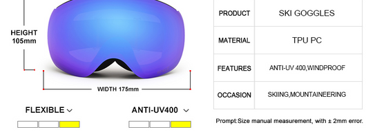 Gafas de Esquí Esféricas Doble Lente Anti-Empañamiento con Magnético para Hombre y Mujer - Image 11