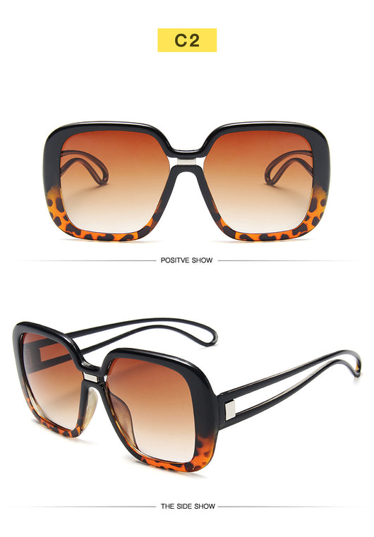 Large frame sunglasses with gradient purple lenses and a blue-to-clear fade on the bottom of the frame. - Image 18