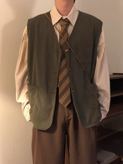 Chaleco de Trabajo Retro Multibolsillos para Hombre - Image 13