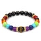 Pulsera de Chakras con Piedra Volcánica Natural para Yoga y Energía