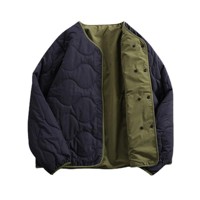 Abrigo de Algodón Reversible sin Cuello para Invierno - Image 4