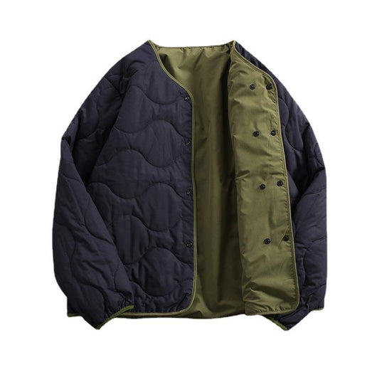 Abrigo de Algodón Reversible sin Cuello para Invierno - Image 4