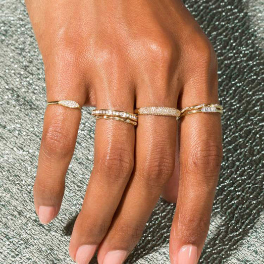 Anillo Fino Chapado en Oro para Mujer - Diseño Minimalista