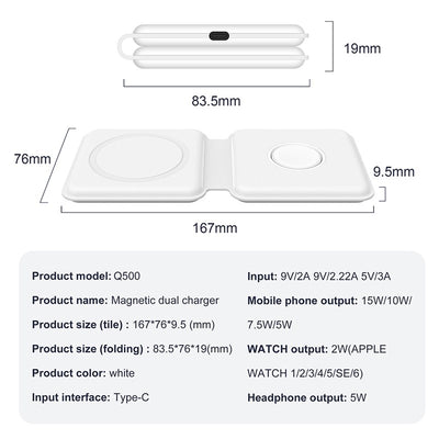 Cargador Inalámbrico Magnético 3 en 1 con Carga Rápida 15W y Diseño Plegable - Image 12