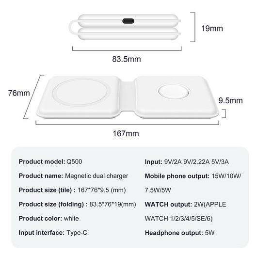 Cargador Inalámbrico Magnético 3 en 1 con Carga Rápida 15W y Diseño Plegable - Image 12