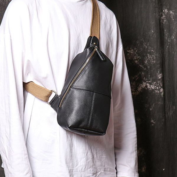 Bolsa Cruzada de Cuero para Hombre - Estilo Casual