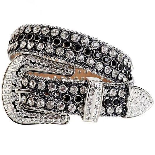 Cinturón de Aleación con Hebilla de Remaches y Cristales Brillantes para Mujer - Image 10