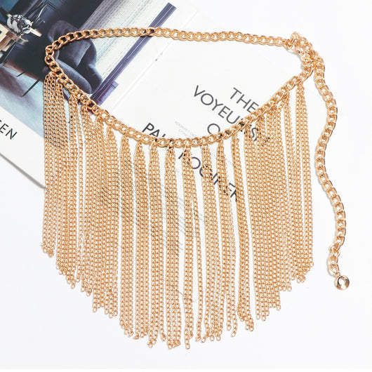 Conjunto de Danza del Vientre con Cadena de Flecos y Falda a Juego - Image 9