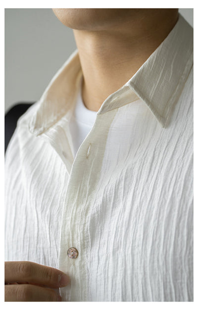 Camisa de Negocios Manga Corta para Hombre con Cuello Clásico - Image 25