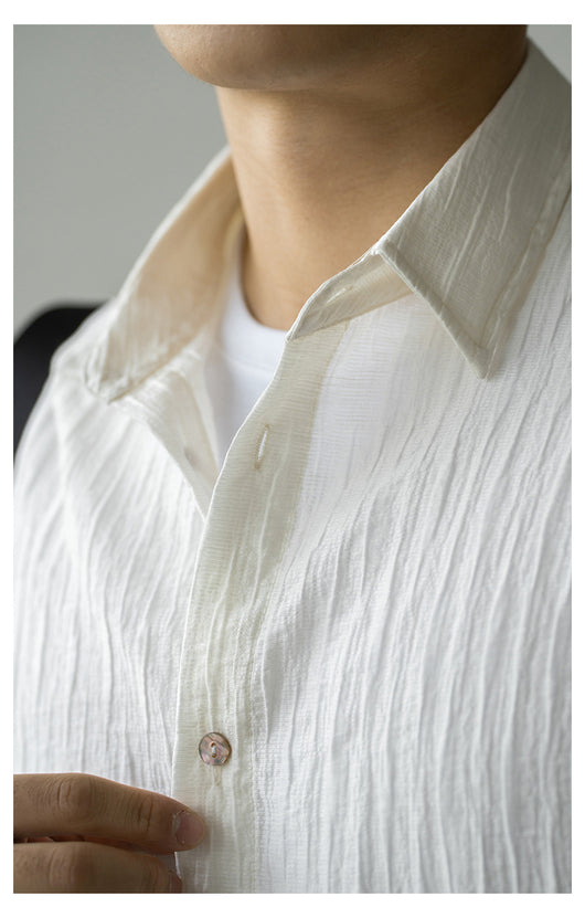 Camisa de Negocios Manga Corta para Hombre con Cuello Clásico - Image 25