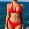 Bikini de Playa Halter con Encaje y Abertura Frontal