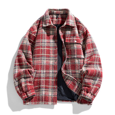 Camisa Casual a Cuadros Estilo Retro Americano para Hombre - Image 7