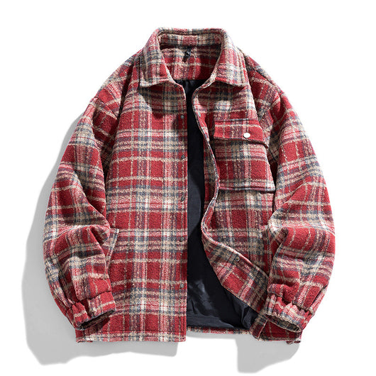 Camisa Casual a Cuadros Estilo Retro Americano para Hombre - Image 7