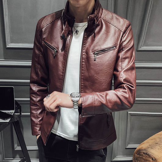 Chaqueta de Cuero para Hombre con Cierre de Cremallera - Image 11