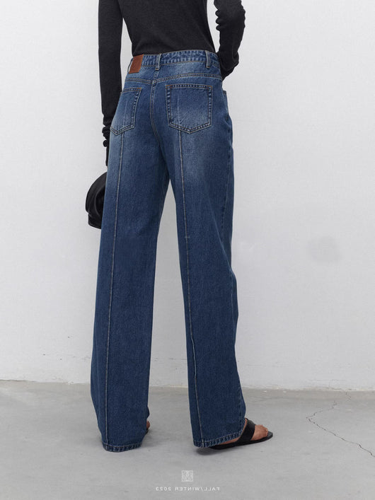 Jeans Mujer Corte Recto con Costuras Tridimensionales - Image 11