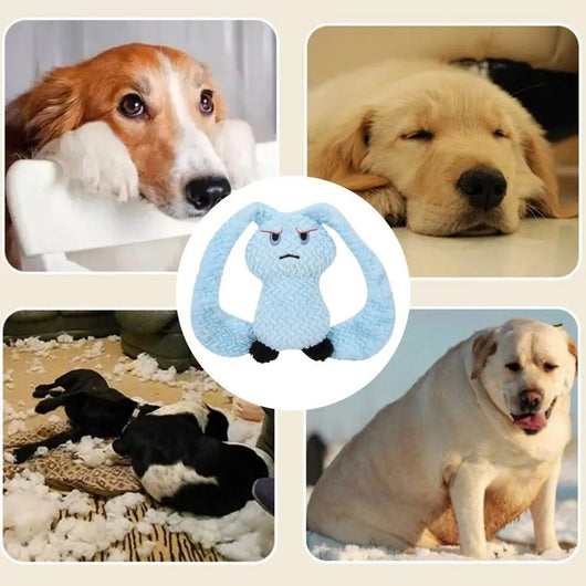 Juguete de Dentición para Perros Conejo Chirriante Peluche Masticable Portátil - Image 11