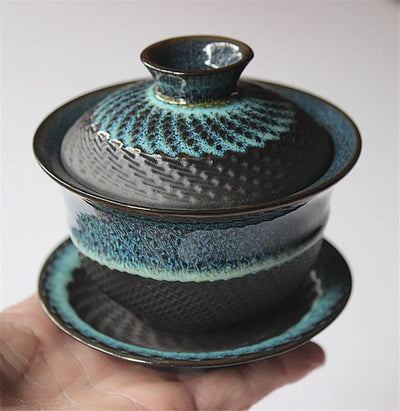 Gaiwan Tradicional Tianmu con Esmalte Cambiante - Cerámica Kung Fu Tea - Image 7