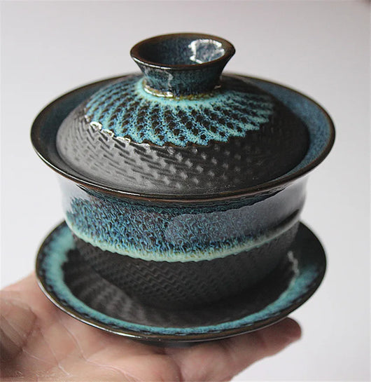 Gaiwan Tradicional Tianmu con Esmalte Cambiante - Cerámica Kung Fu Tea - Image 7