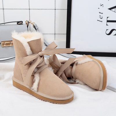 Botas Cortas Cálidas con Moño de Terciopelo - Invierno Nordeste - Image 10