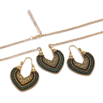 Conjunto de Aretes y Collar de Cuerda Trenzada Multicolor - Image 11