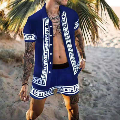 Camisa Estampada Suelta Casual Europeo Americano para Hombre - Image 3