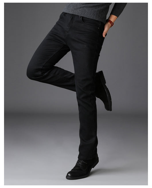 Pantalones Vaqueros Negros Slim Fit Elásticos para Hombre - Estilo Coreano Moderno - Image 8