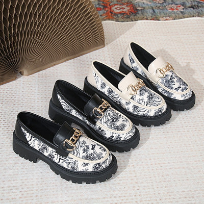 Mocasines Plataforma Plus Size con Cadena Dorada - Estilo Nacional Elegante - Image 3
