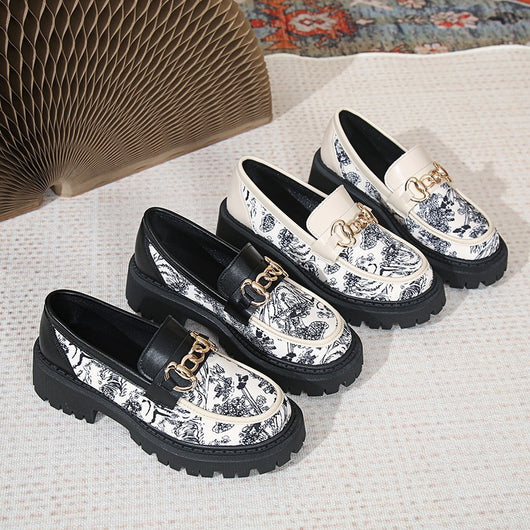 Mocasines Plataforma Plus Size con Cadena Dorada - Estilo Nacional Elegante - Image 3