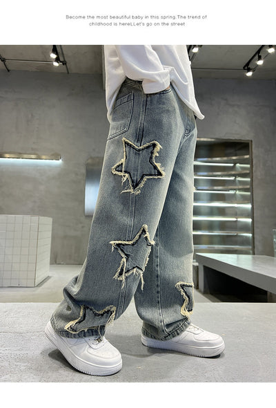 Jeans Anchos Pentagrama para Niños - Estilo Moderno y Cómodo - Image 15