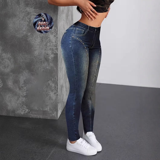 Pantalones Estampados Talle Alto Ajustados con Elasticidad para Mujer - Image 3