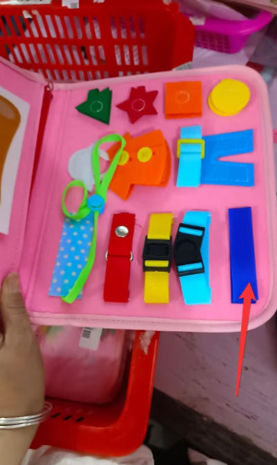 Tablero Educativo Sensorial con Actividades de Abotonado y Vestimenta para Bebés - Image 37
