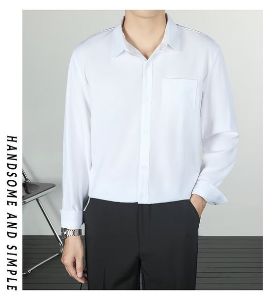 Camisa Suelta de Lino Coreana con Drapeado Elegante - Image 13