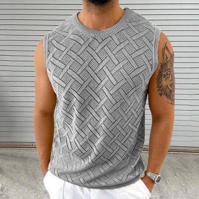 Chaleco Tejido Cuello Redondo para Hombre con Calado Primavera-Verano - Image 15