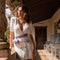 Vestido Bandage Tejido Manga Corta Blanco Ajustado