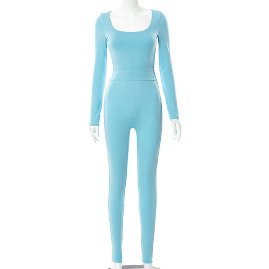 Jumpsuit Elegante de Manga Larga en Colores Sólidos - Image 13