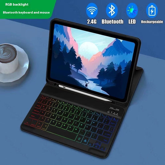 Funda iPad con Teclado Bluetooth Luminoso en Cuero Premium - Image 19
