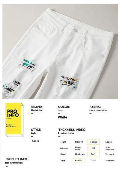 Jeans Rotos Delavados con Parches - Image 8