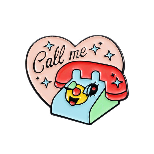 Broche Teléfono Retro Corazón Rosa - Diseño Cute Vintage - Image 2