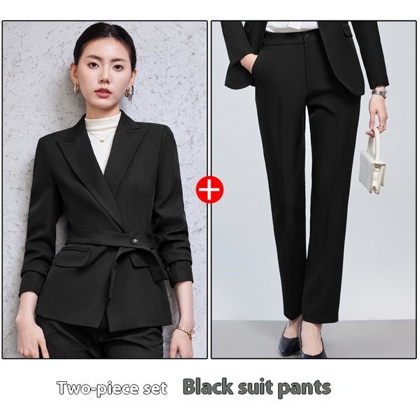 Traje Ejecutivo Femenino con Camisa de Cuello Solapa y Pantalón - Image 6