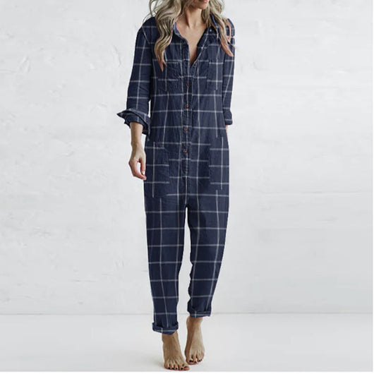 Jumpsuit Casual de Cuadros para Casa y Descanso - Image 12