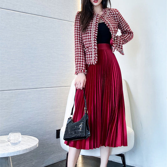 Conjunto Falda y Abrigo de Lana Small Wind - Dos Piezas Elegante