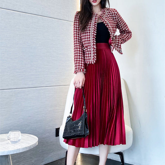 Conjunto Falda y Abrigo de Lana Small Wind - Dos Piezas Elegante