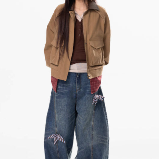 Pantalones Vaqueros de Trabajo Pierna Recta Cintura Alta para Mujer - Image 9